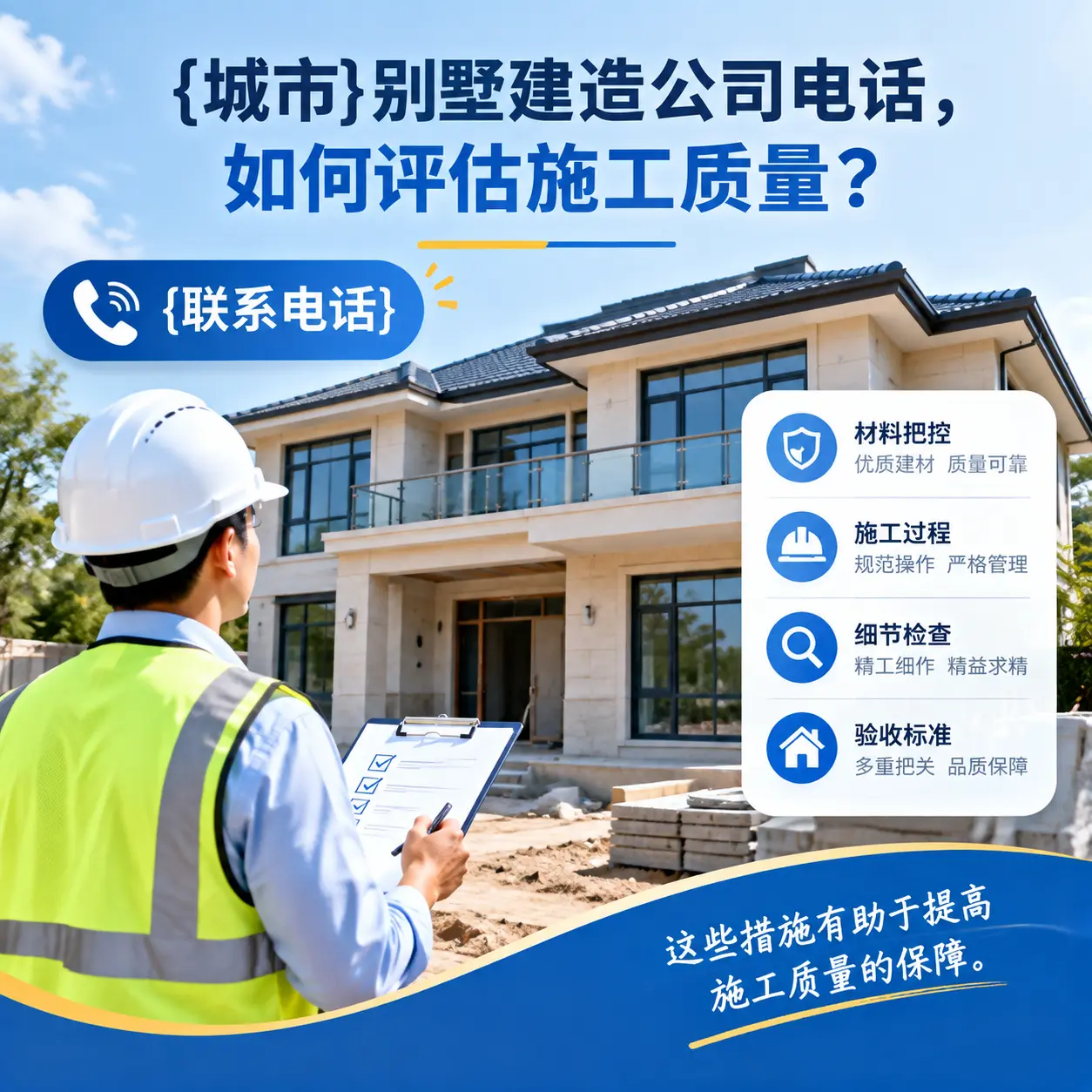 西秀别墅建造公司电话，如何评估施工质量？